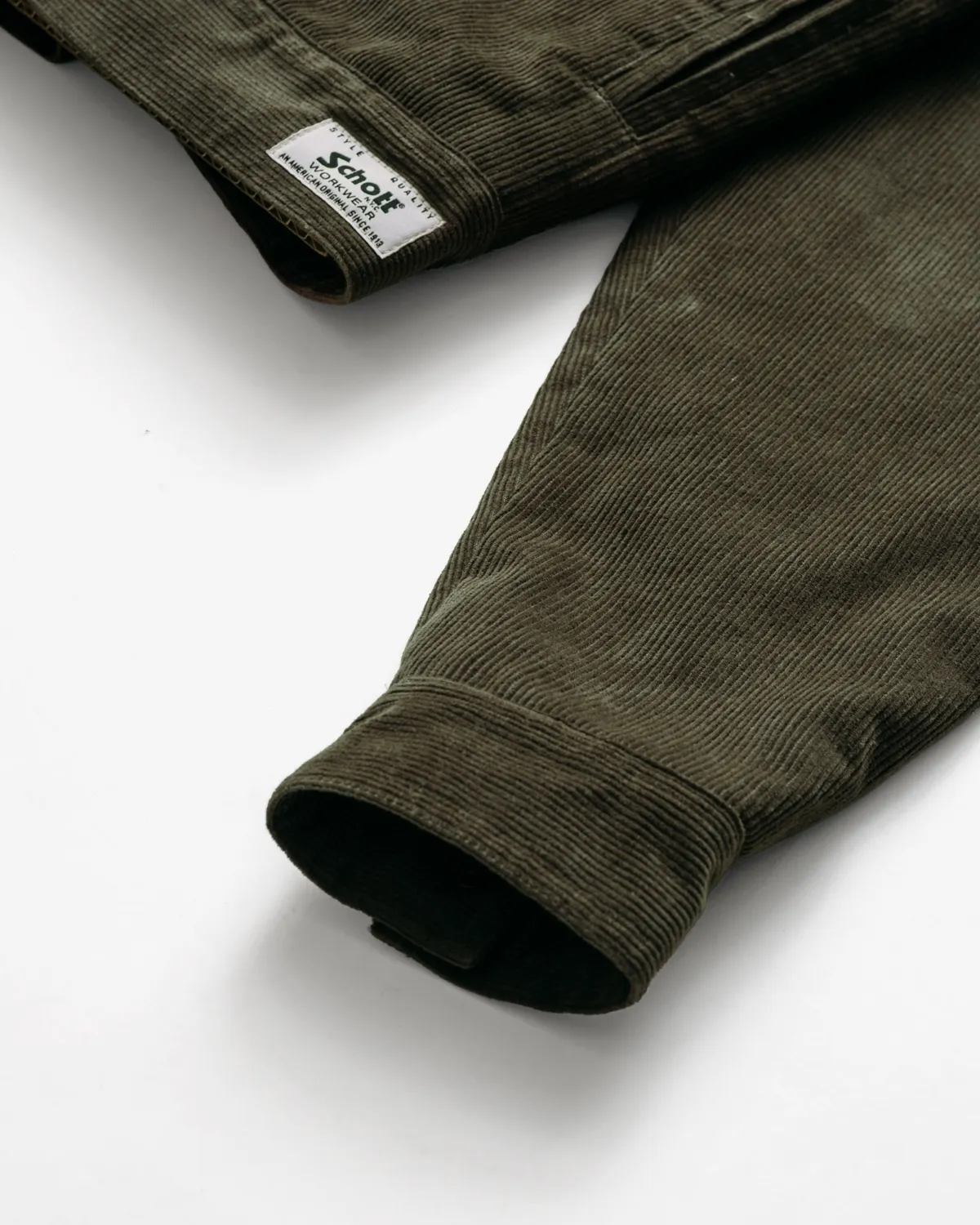 Schott NYC 8502 arbeidsjakke oliven broderi