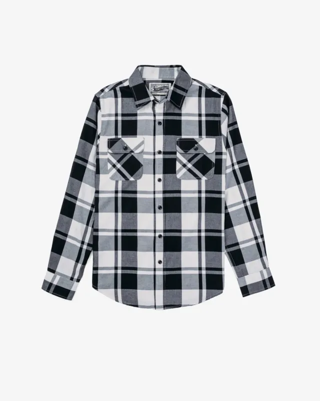 Schott NYC SPSH2 rutet skjorte svart flanell