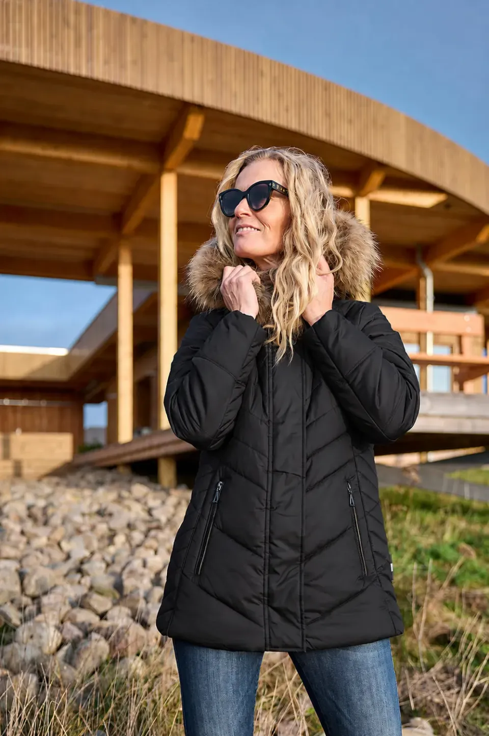 Windfield Karola P vinterjakke svart dame varm
