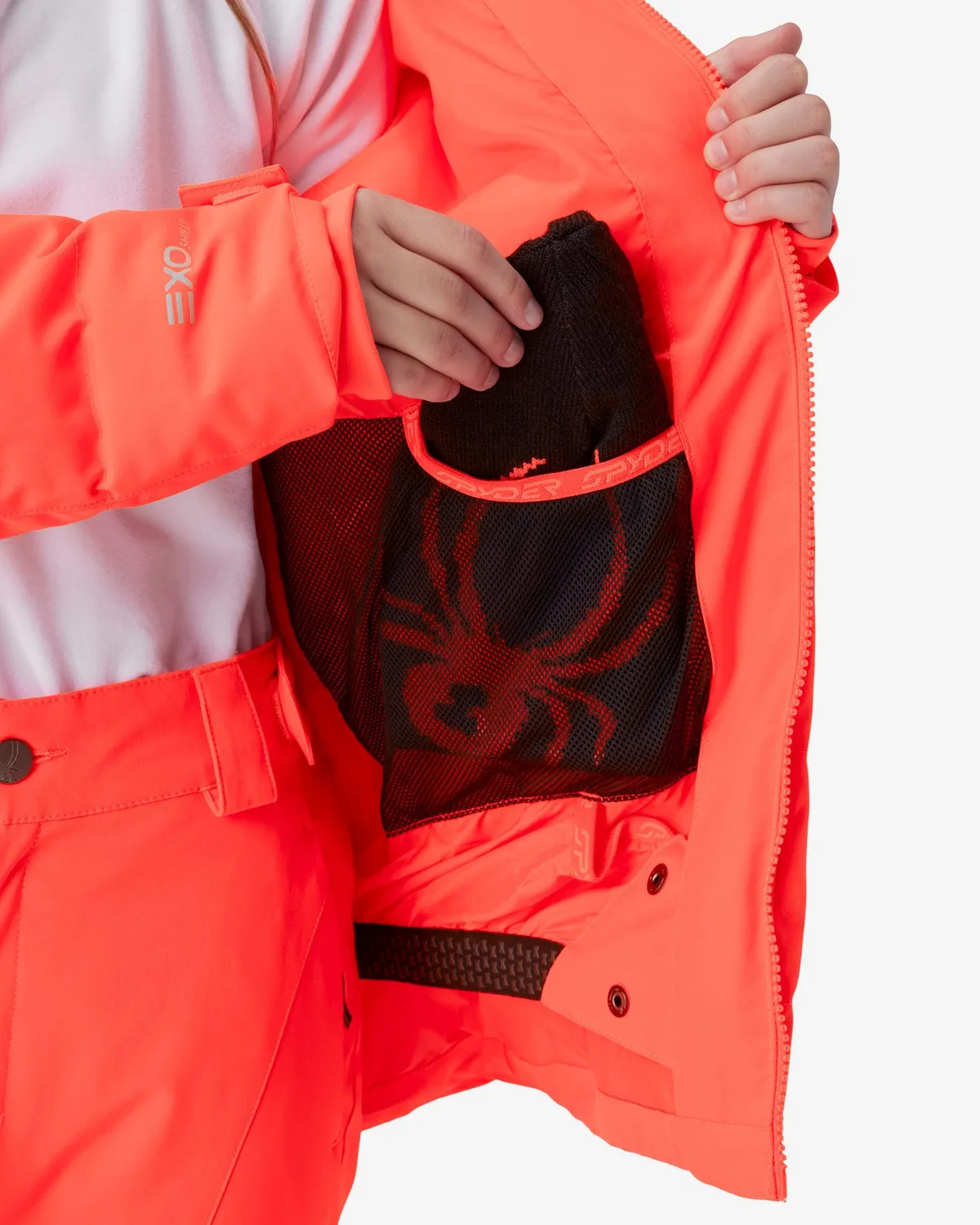 Spyder Zadie skijakke jente Electric Coral vanntett 10K