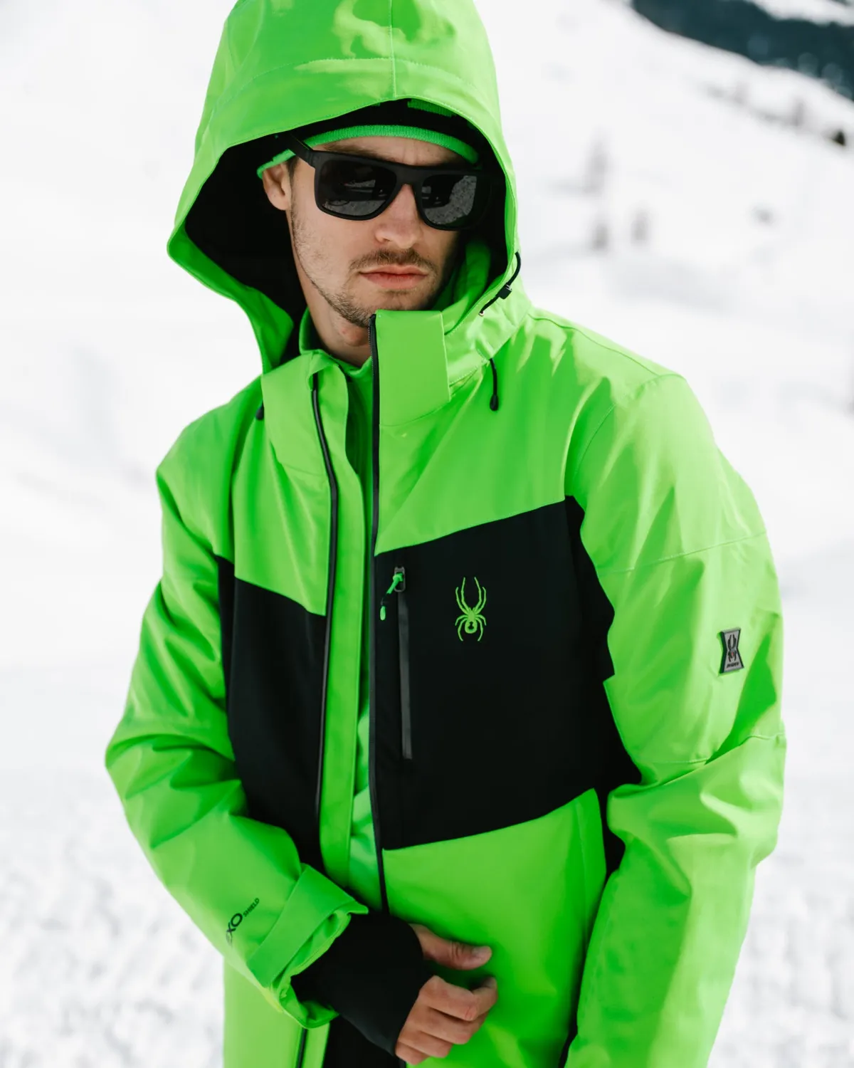 Spyder Copper skijakke strobe green 20K vanntett