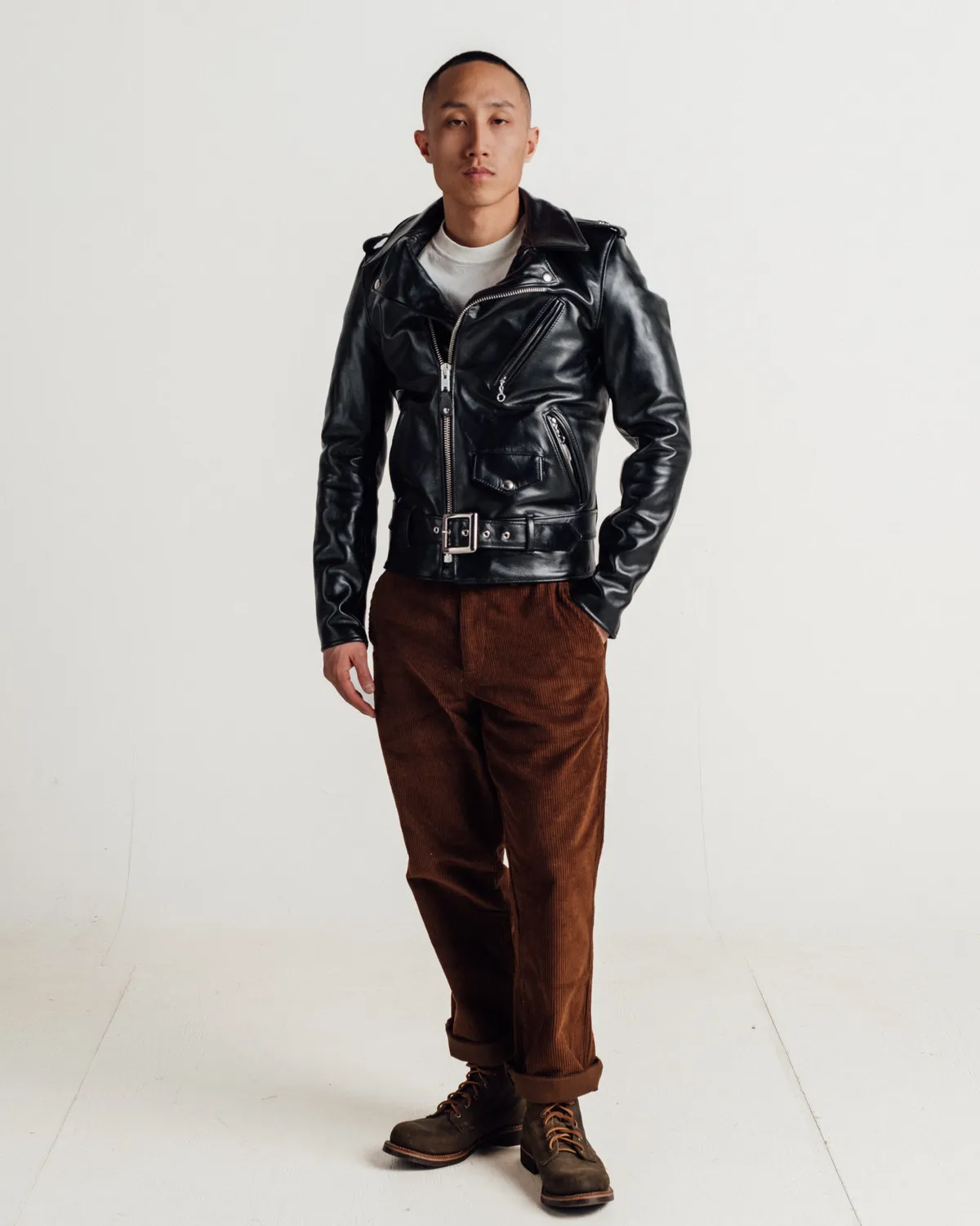 Schott NYC 613SH Perfecto skinnjakke svart hesteskinn