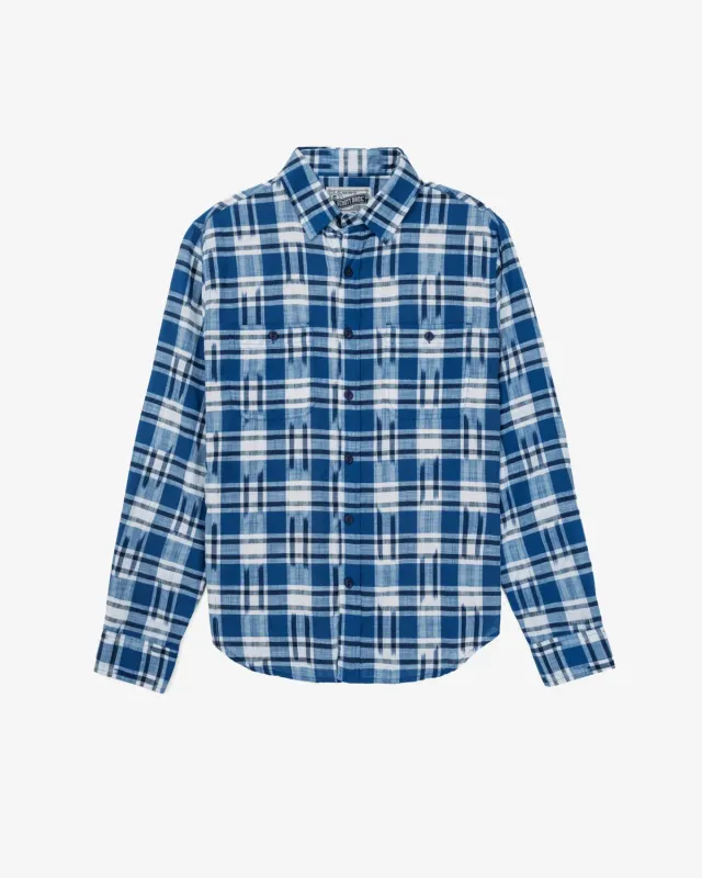 Schott NYC SH2401 arbeidsskjorte blå rutete