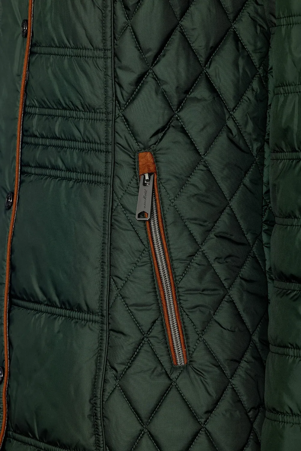 Danwear Windfield Carly vinterjakke Bottle Green lang