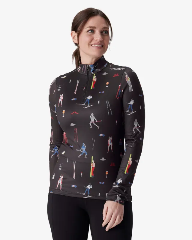 Spyder Vivid genser dame svart kvart glidelås