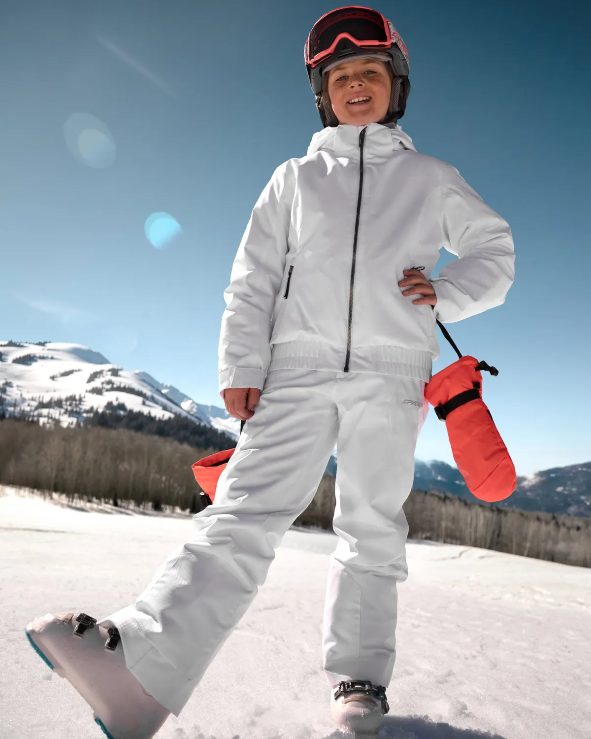 Spyder Olympia skibukse jente hvit 10K vanntett