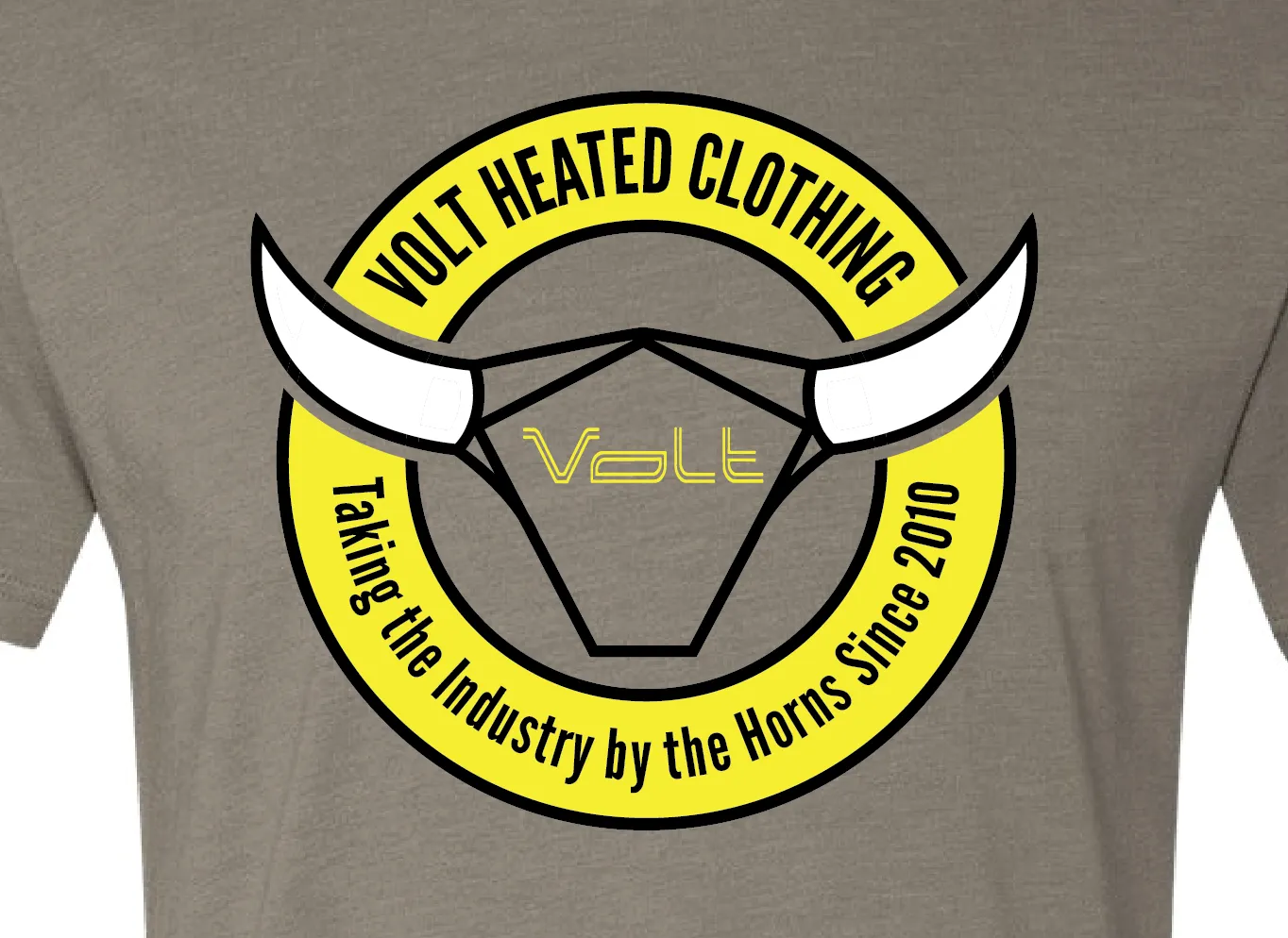 VoltHeat Grey Bull t-skjorte grå crew neck