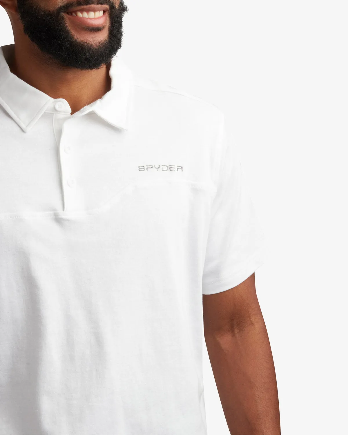 Spyder Interlock polo herre hvit kortermet