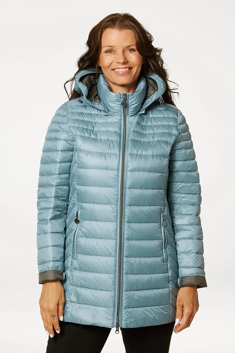 Danwear Windfield Albina Light Down dunjakke smokeblue