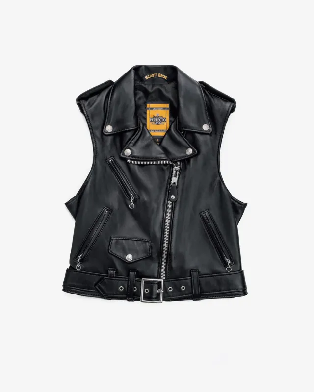 Schott NYC 210VW skinnvest svart lammeskinn dame