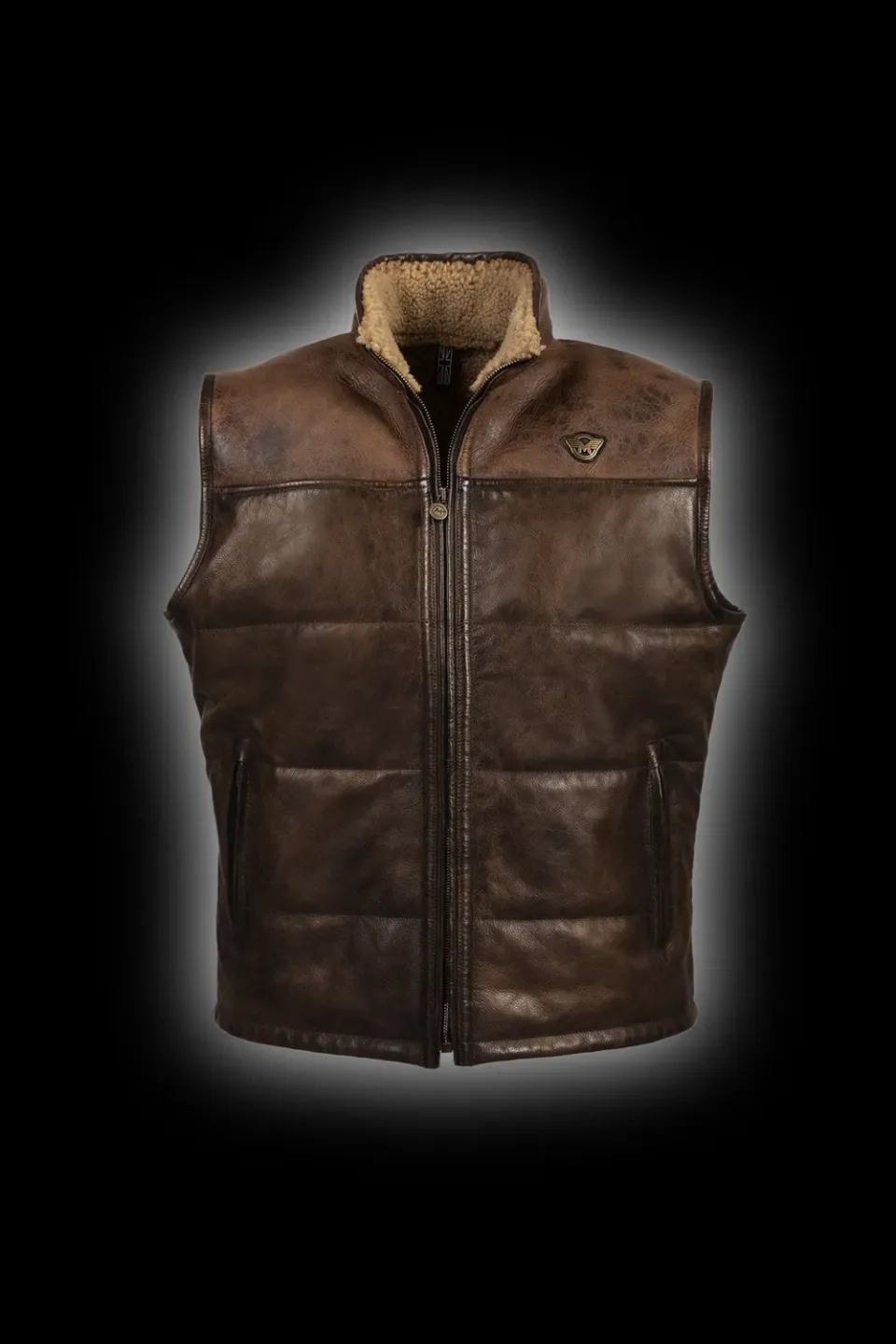 Matchless Manx skinnvest brun saueskinn