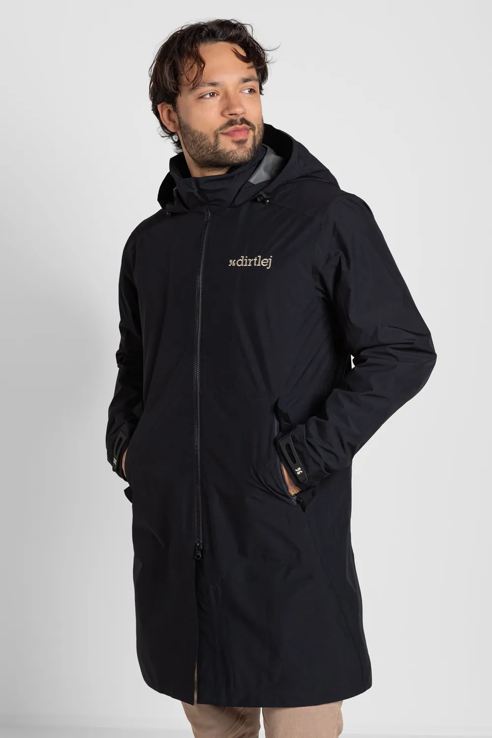 dirtlej weathershield regnjakke 3-i-1 svart fleece