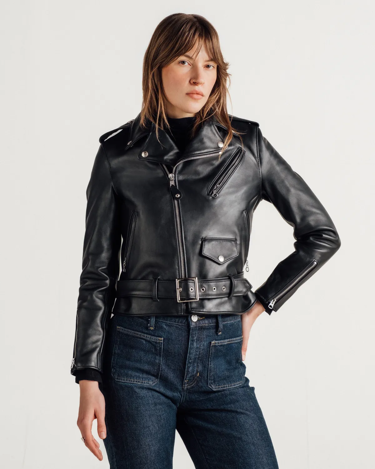 Schott NYC 137W Perfecto skinnjakke dame sort