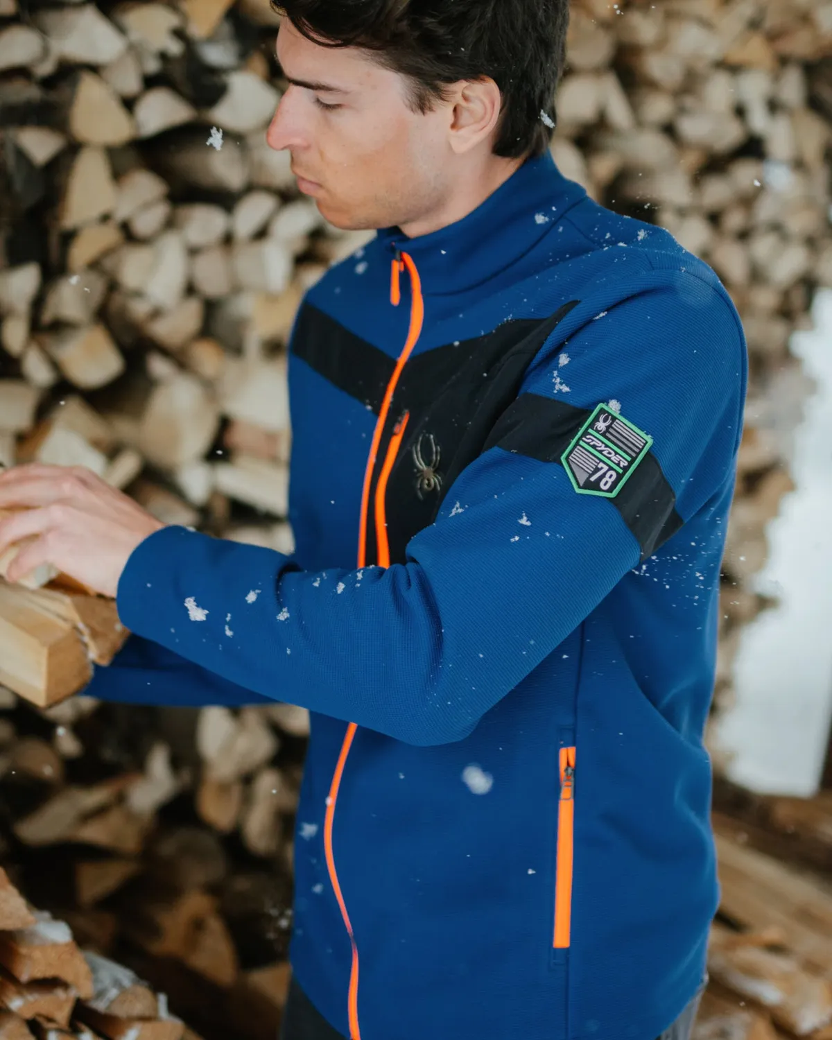 Spyder Wengen Sweater Fleece jakke Indigo vindtett