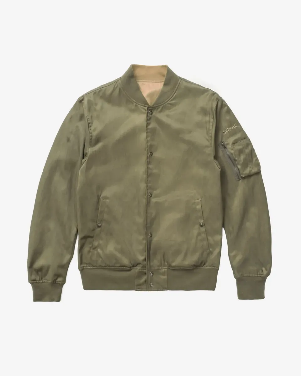 Schott NYC 9507 bomberjakke sage vendbar