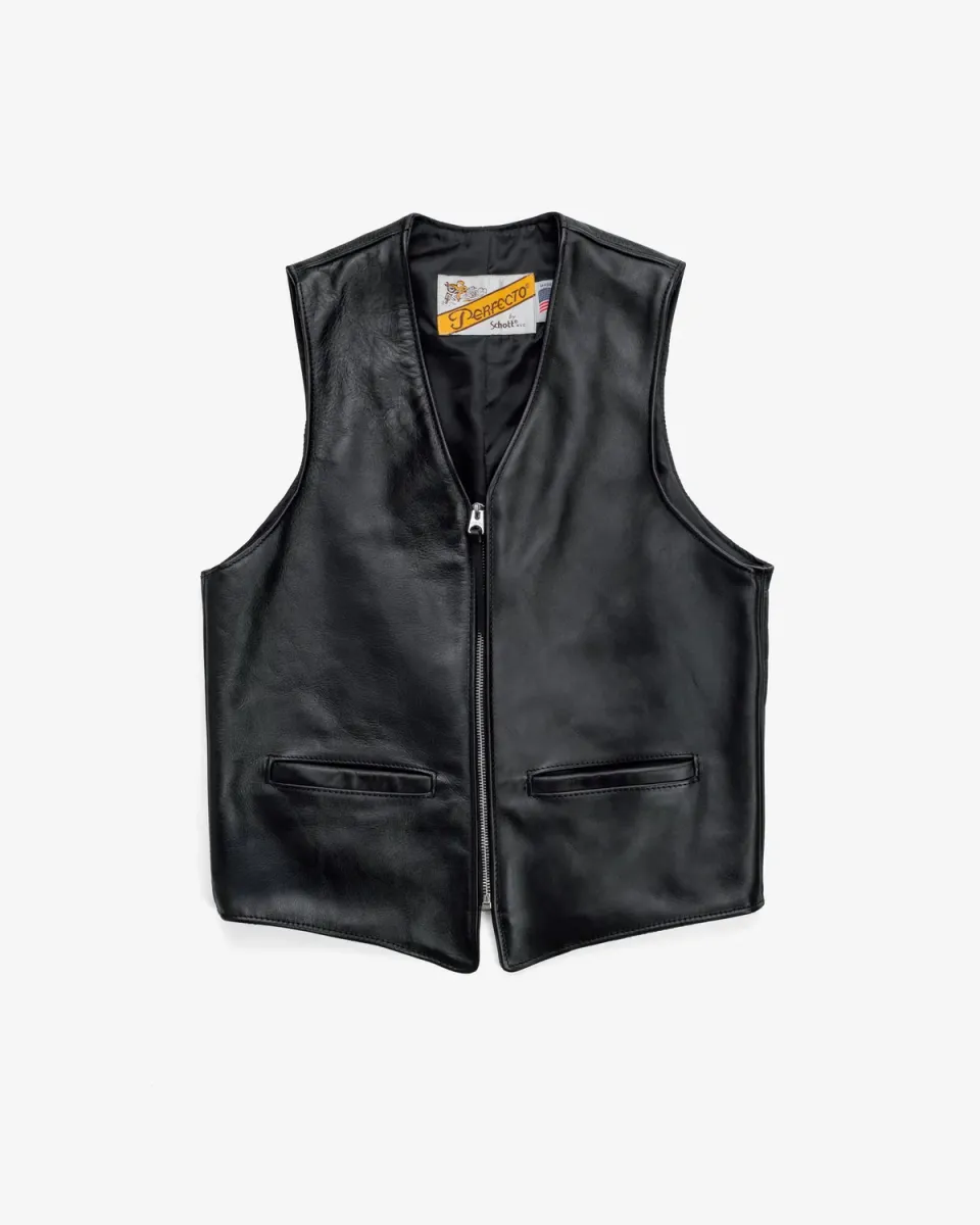 Schott NYC 193V mc-vest svart nakent kuskinn