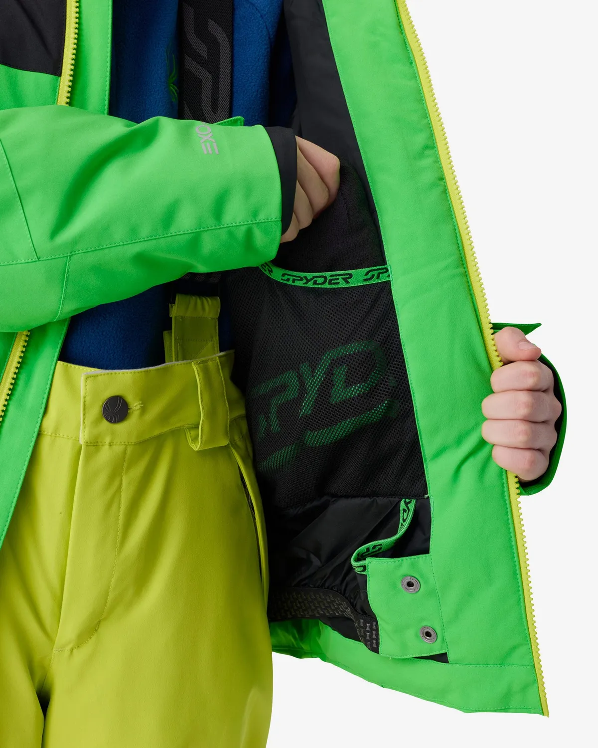 Spyder Leader skijakke gutt strobe green forsterket