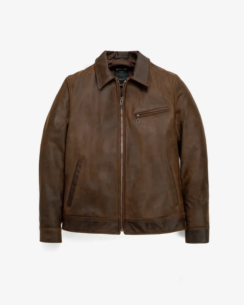 Schott NYC 592 skinnjakke brun myk