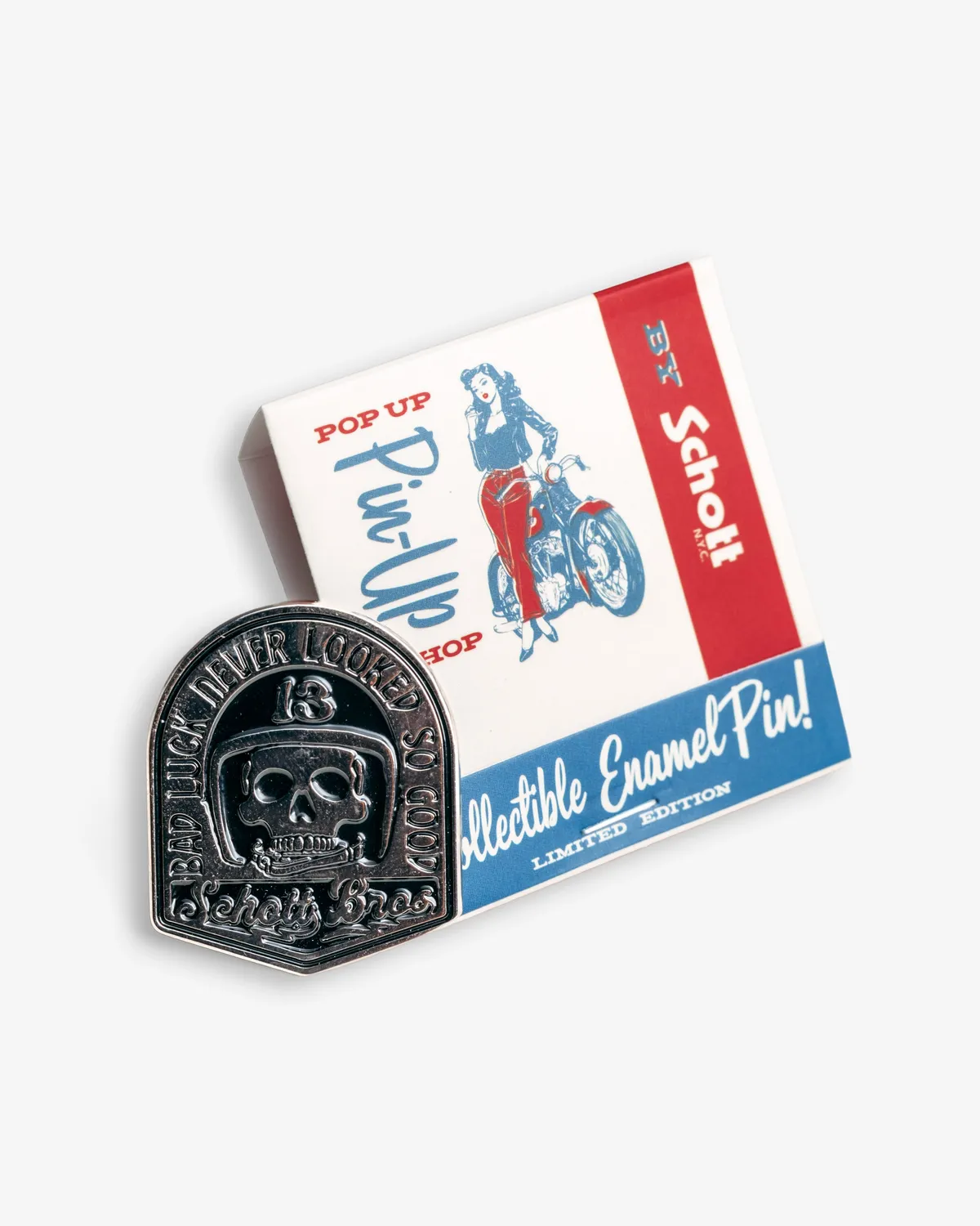 Schott NYC XBLUCK pin sølv samleutgave
