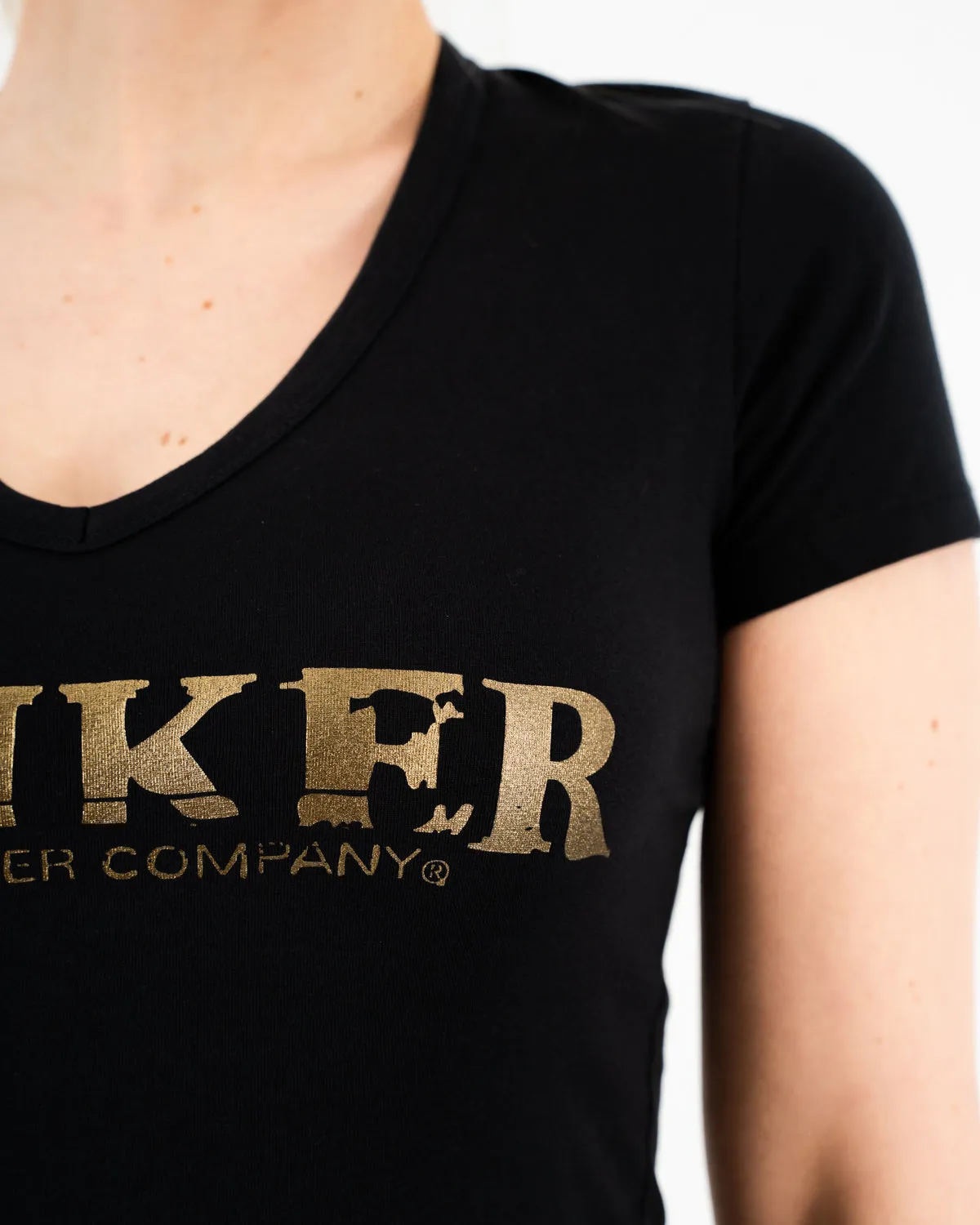 Rokker Diva t-skjorte dame gulltrykk