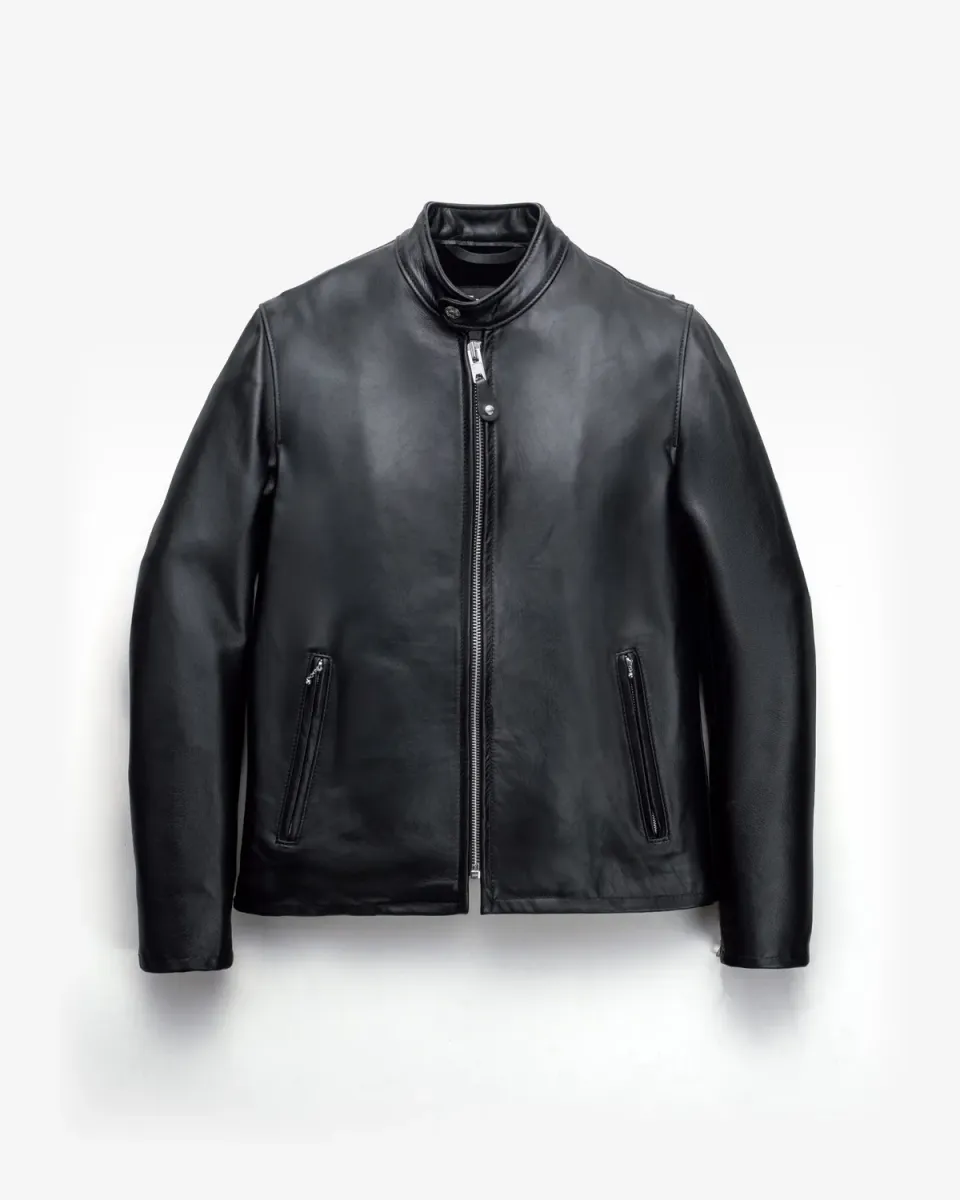 Schott NYC 554 café racer skinnjakke svart nubuck