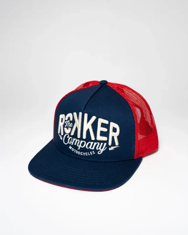 Rokker Motorcycles & Co trucker caps blå/rød