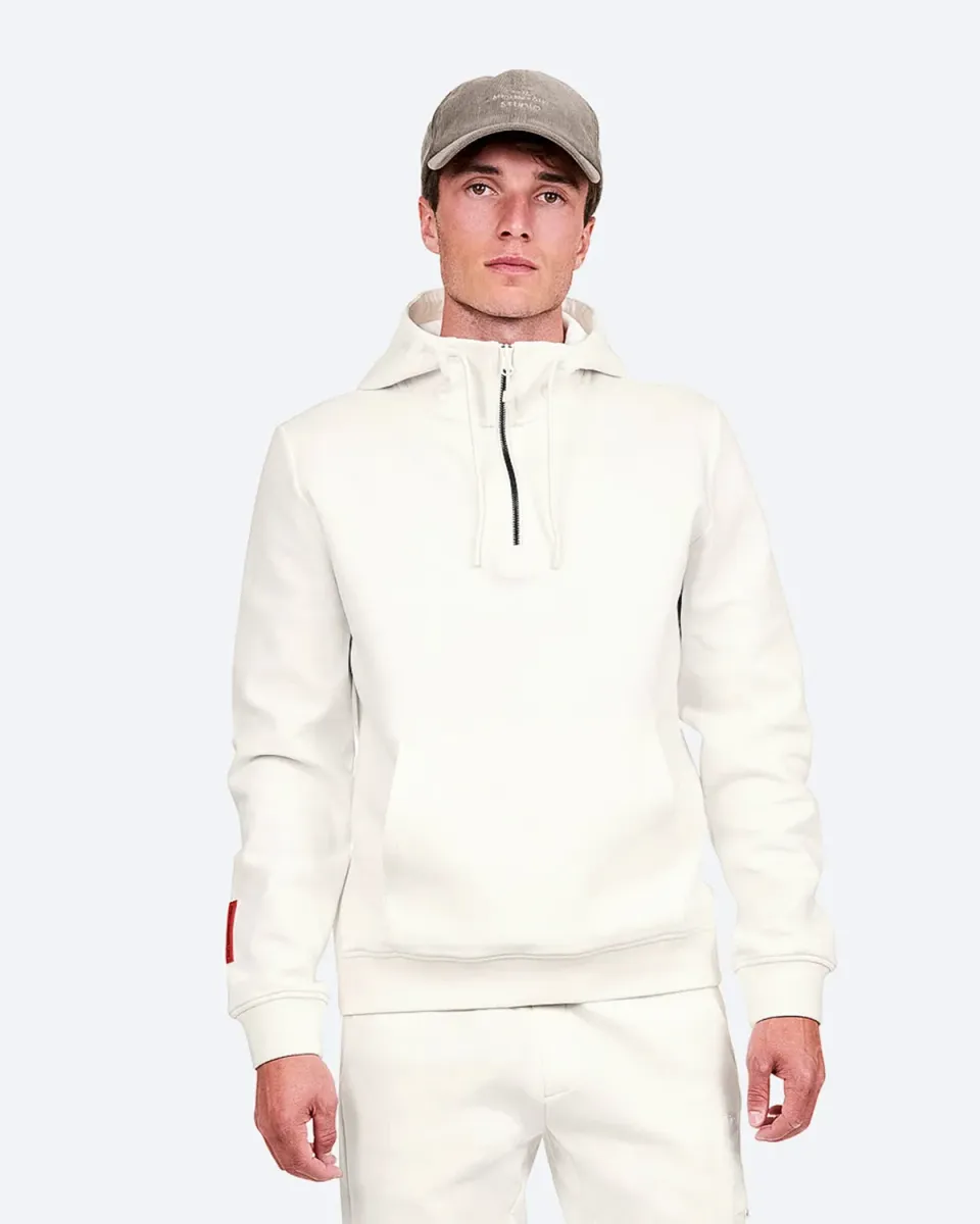 The Mountain Studio H-9 hoodie White Alyssum half-zip