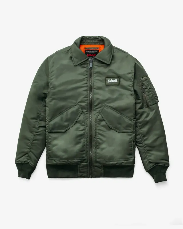 Schott NYC 9335 flyjakke svart nylon CWU