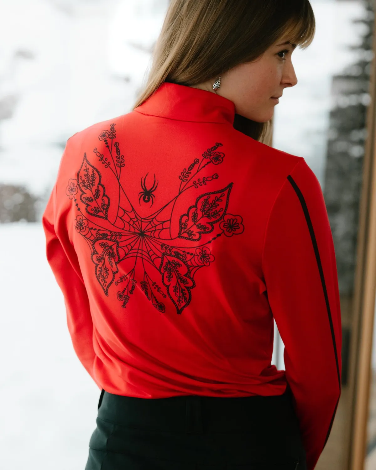 Spyder Vivid quarter zip dame Spyder Red fukttransporterende