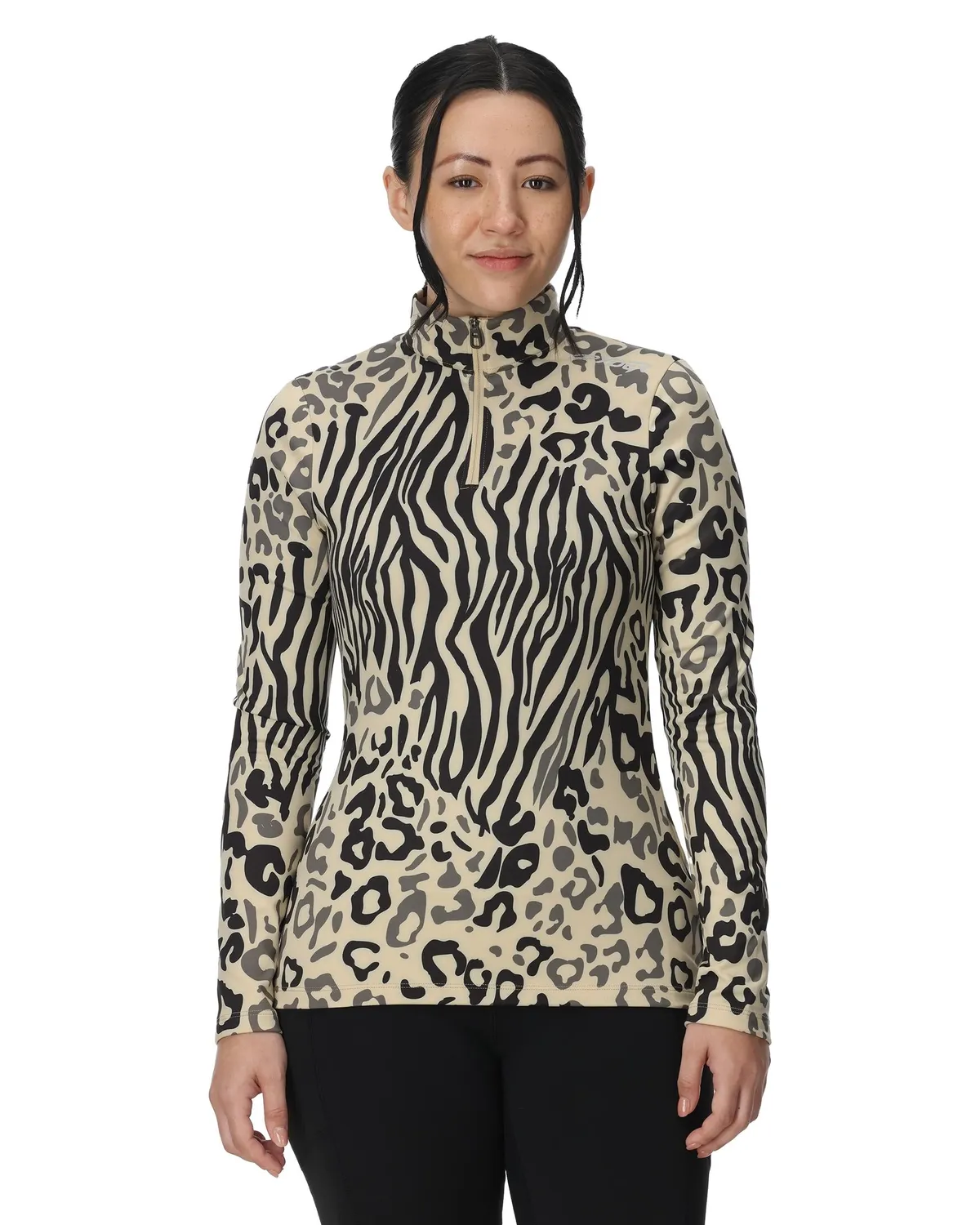 Spyder Vivid halvzip genser dame animal print fukt
