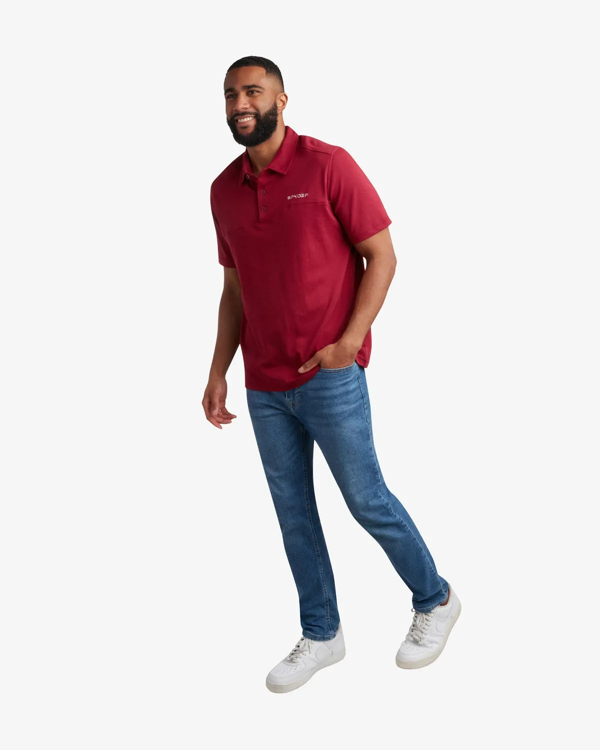 Spyder Interlock polo kortermet redwood bomull