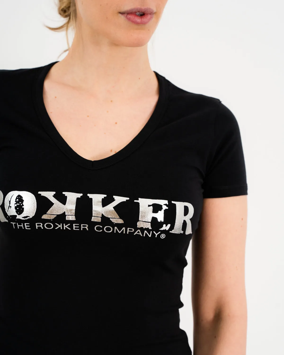 Rokker Lady Black t-skjorte dame svart stretch