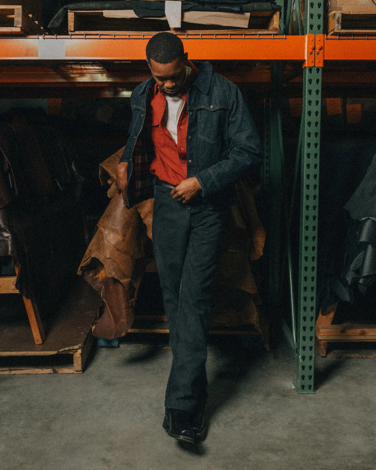 Schott NYC 8630 jakke Indigo – denim med ullfôr