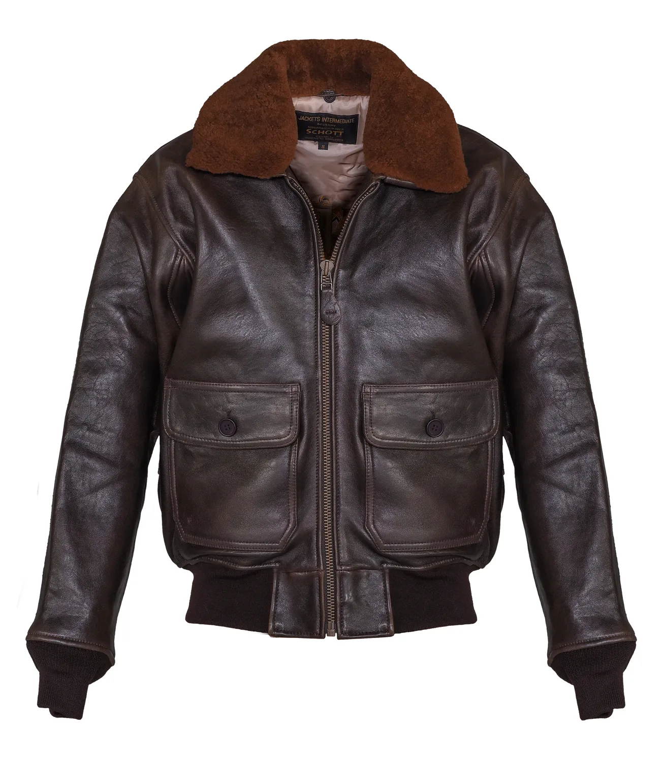 Schott NYC G1S flyjakke antique lammeskinn