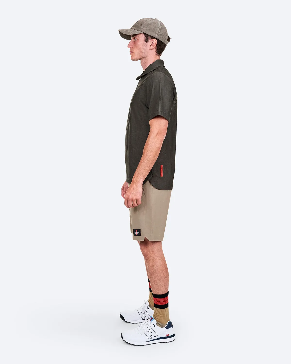 The Mountain Studio Q-11 poloskjorte Peat stretch
