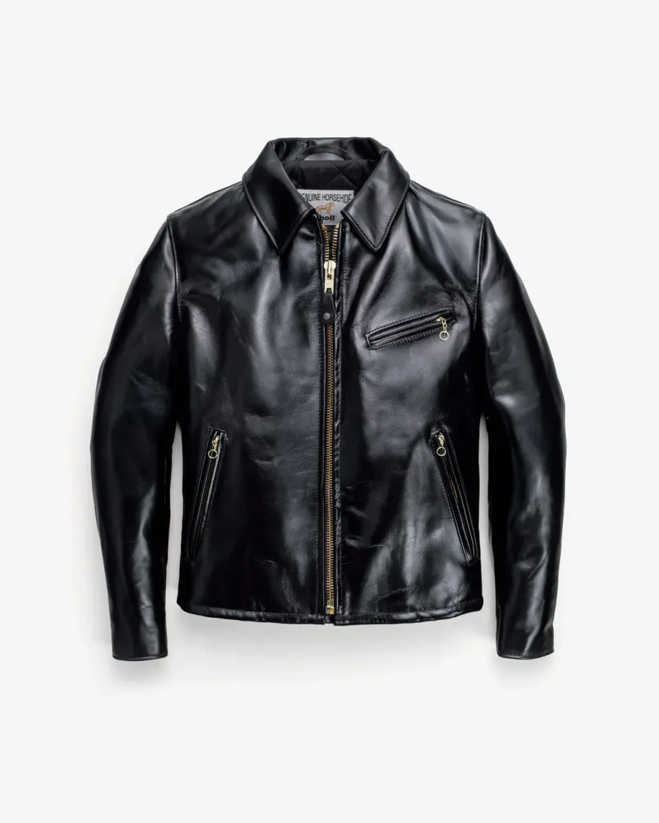 Schott NYC 689H skinnjakke svart hesteskinn