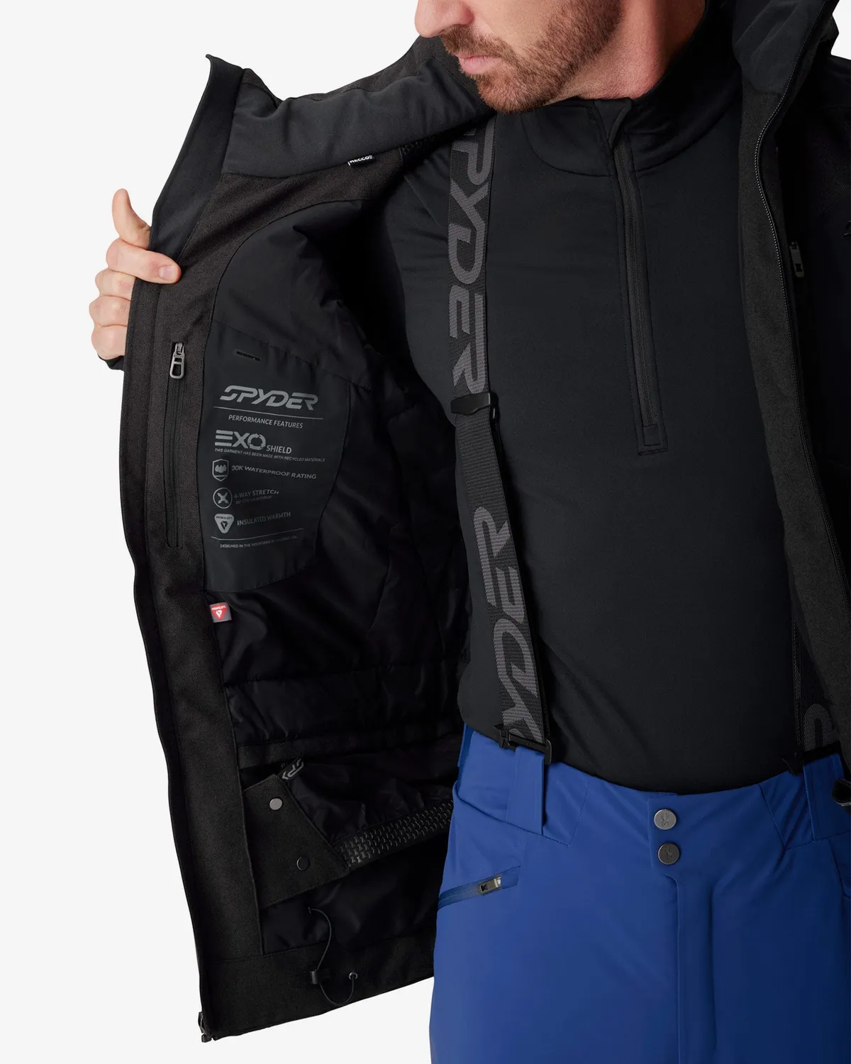 Spyder Alyeska Melange skijakke svart 30K vanntett