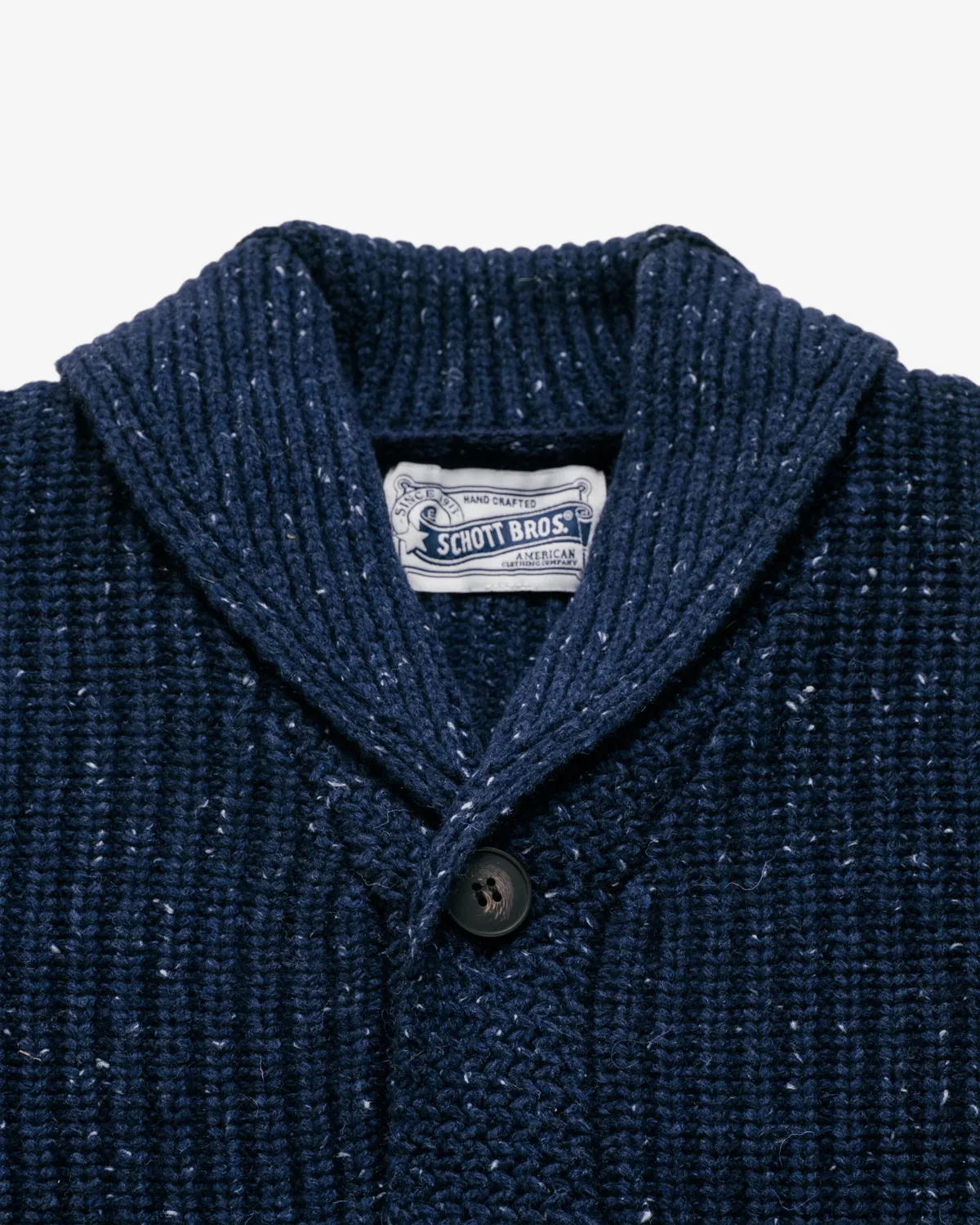 Schott NYC SW2560 cardigan ullmiks marine sjalskrage