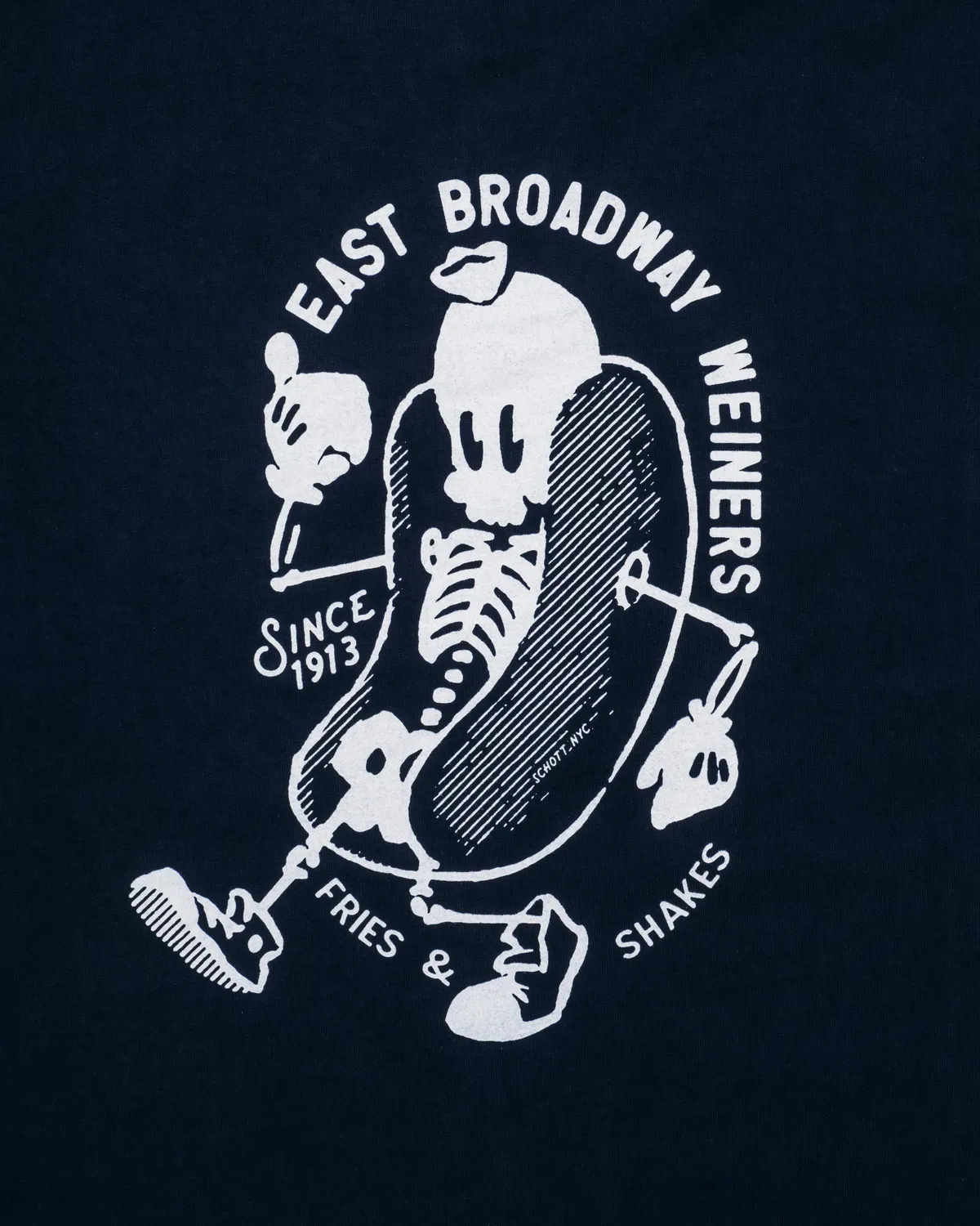 Schott NYC THTDG t-skjorte Navy grafikk