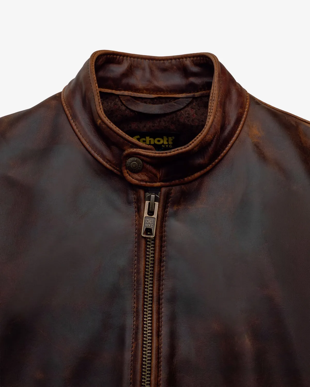 Schott NYC 581 cafe racer jakke brun nubuk