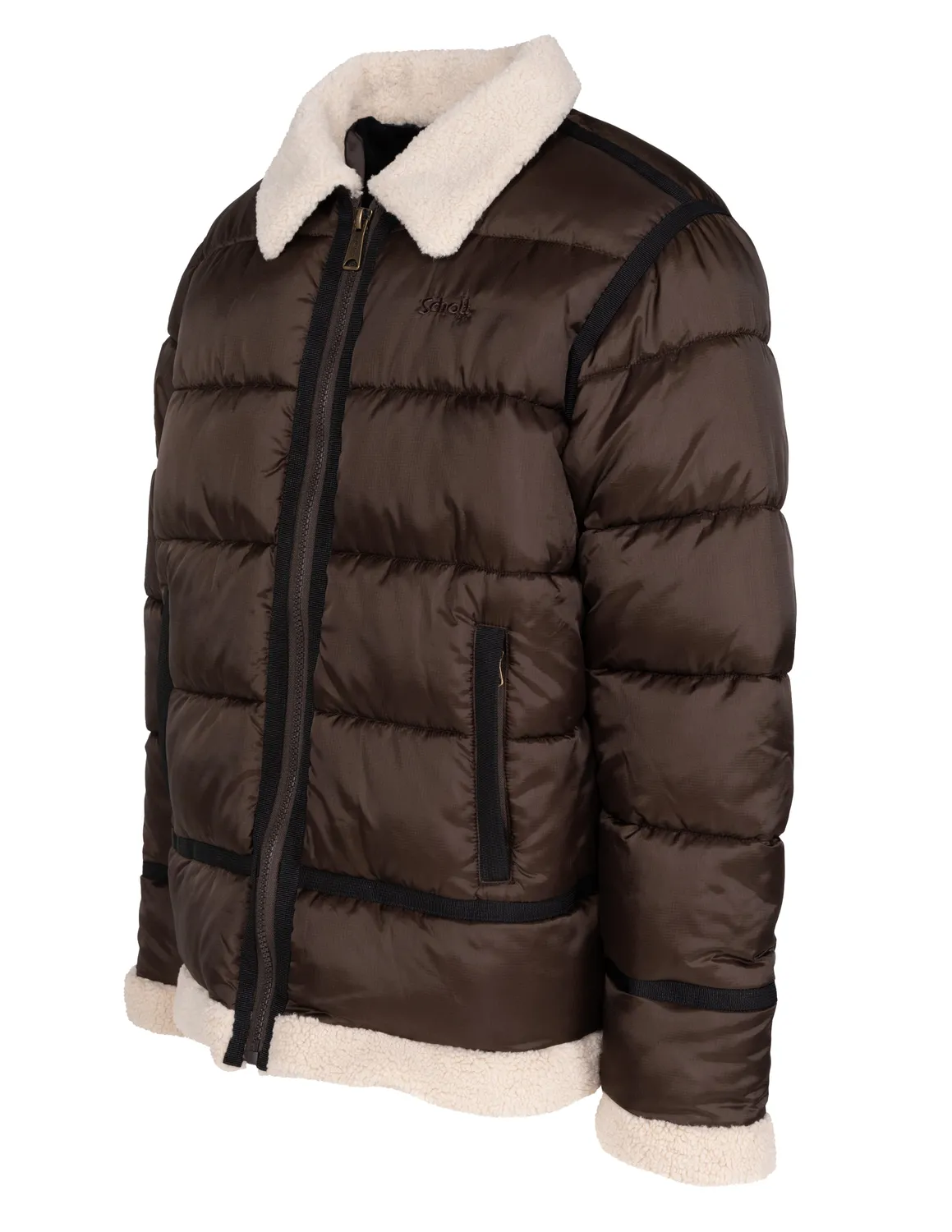 Schott NYC 94B3 vinterjakke brun foret