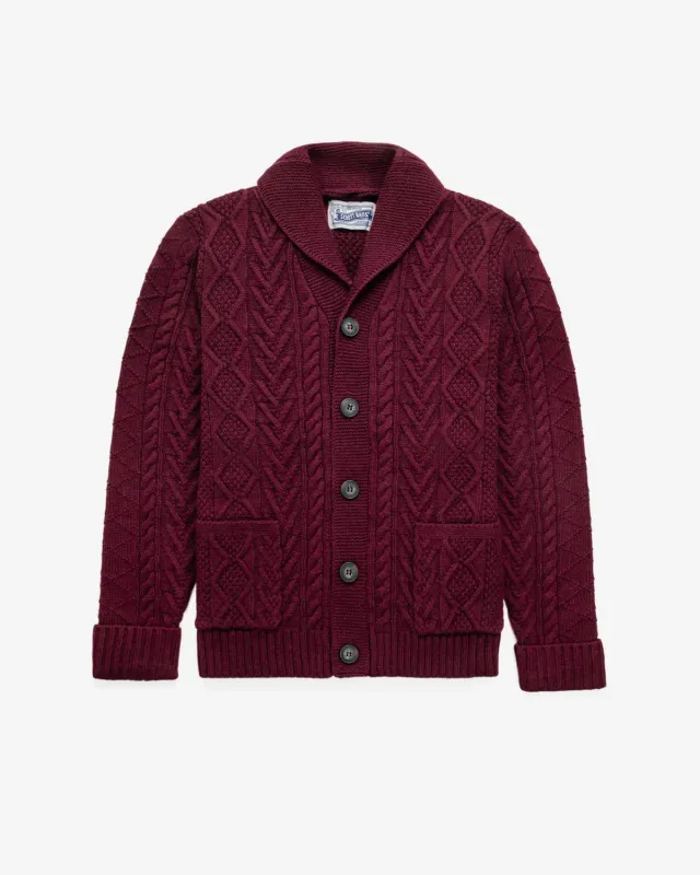 Schott NYC SW2561 cardigan burgunder ullblanding