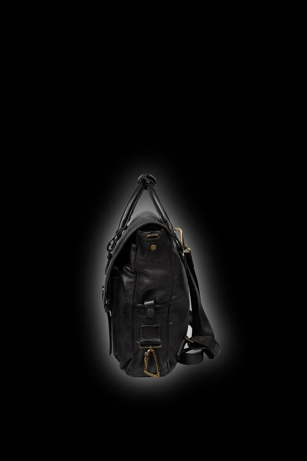 Matchless Courier ryggsekk svart nubuk skinn