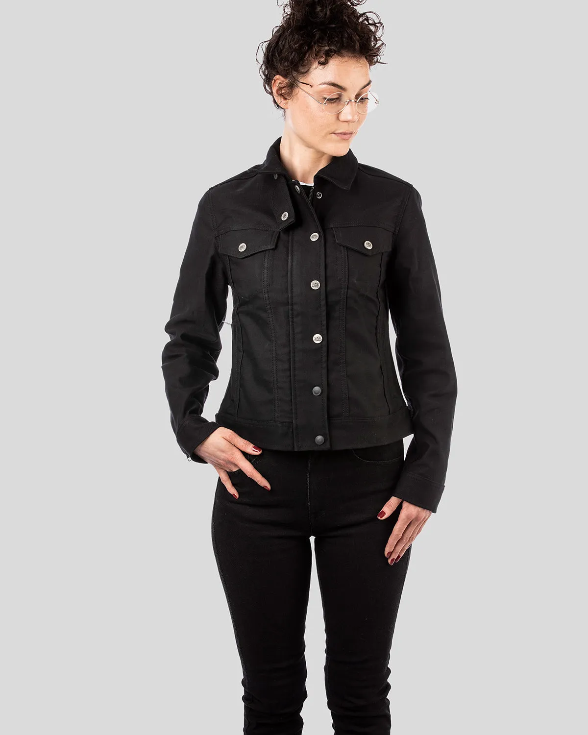 Rokker Black Jack Lady Short jakke 3XL svart vindtett