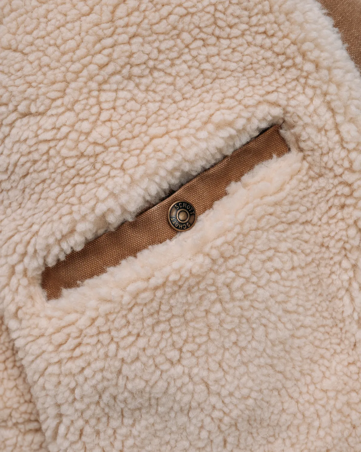 Schott NYC 8624 mekanikerjakke tobacco sherpafor