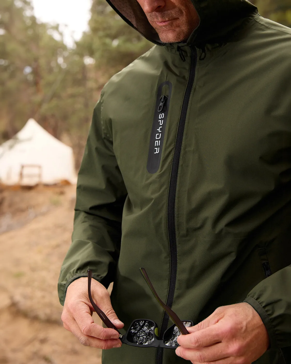 Spyder Mountain Mist regnjakke olive vanntett