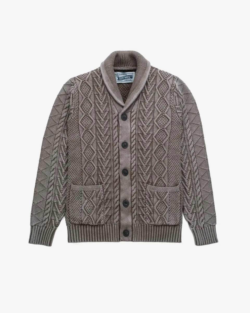 Schott NYC SW2606 cardigan oliven bomull