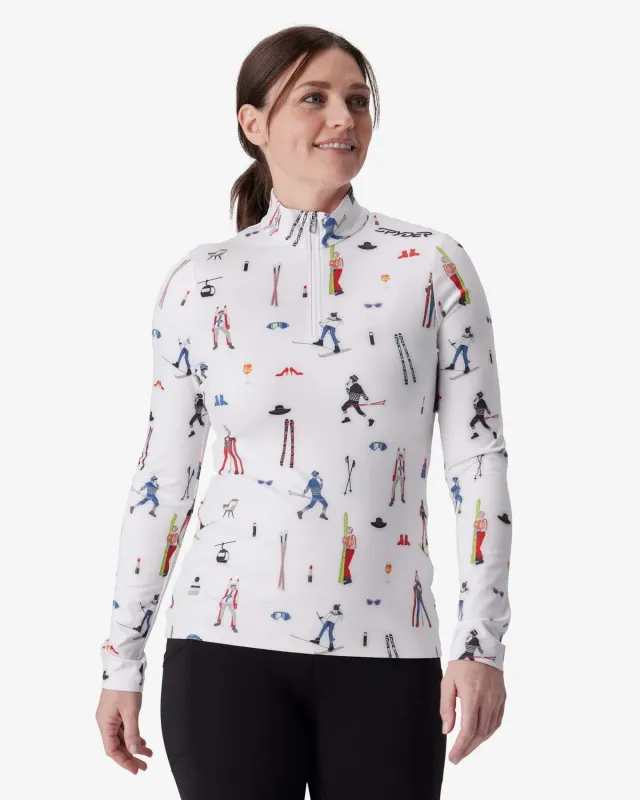 Spyder Vivid quarter-zip genser dame hvit tettsittende