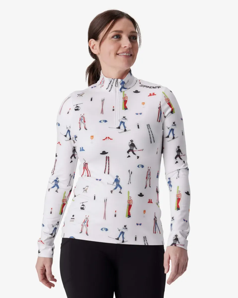 Spyder Vivid quarter-zip genser dame hvit tettsittende