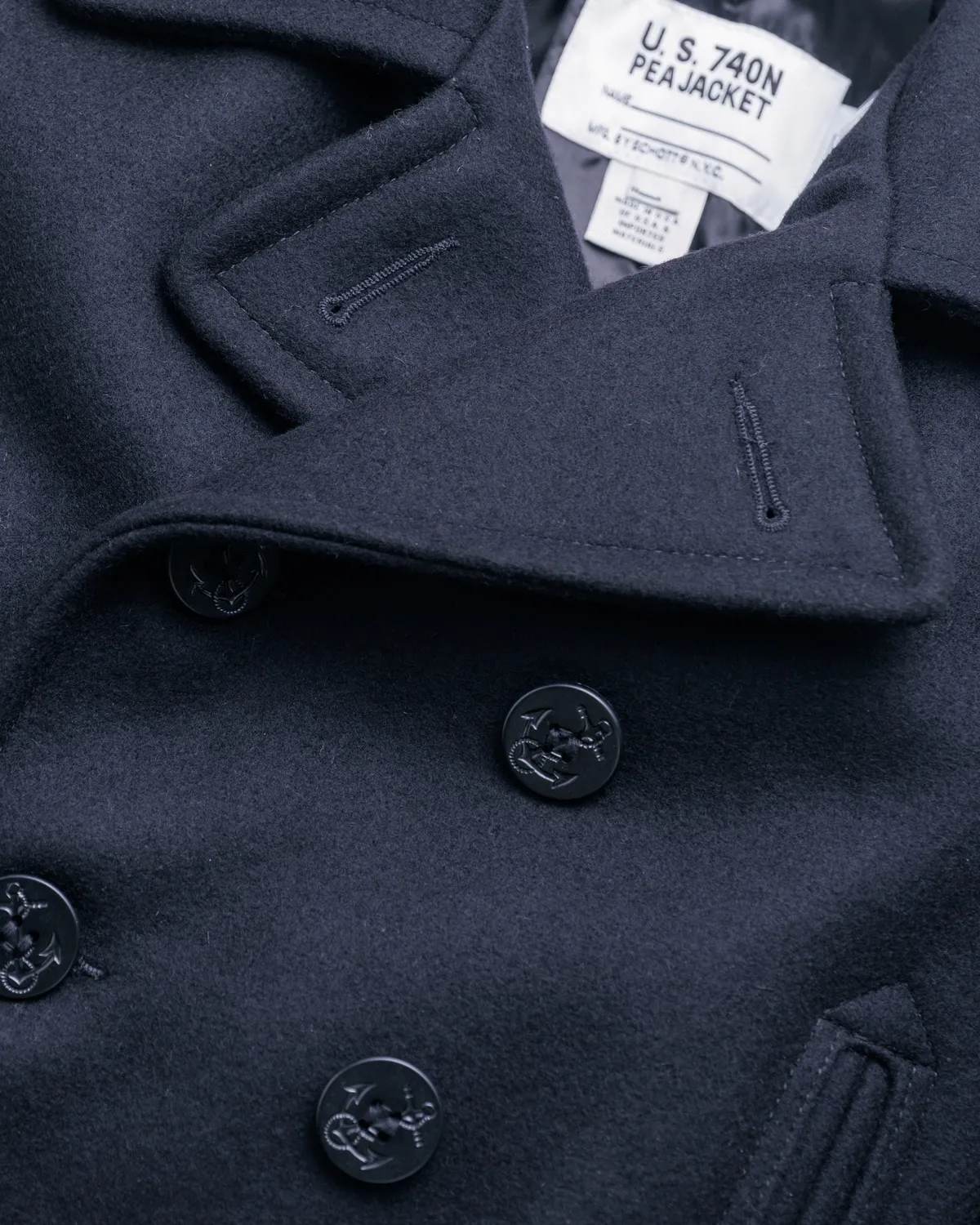 Schott NYC 782USA peacoat marineblå – 32oz ull